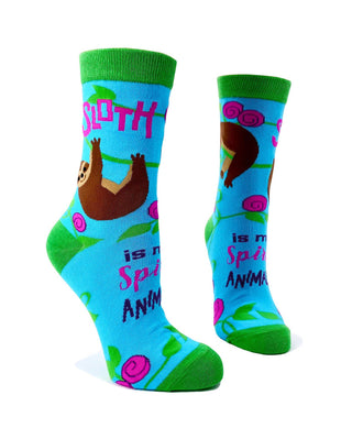 Funny Sloth Socks for Women – Colorful Crew Socks Size 5-10