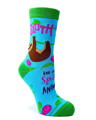Funny Sloth Socks for Women – Colorful Crew Socks Size 5-10
