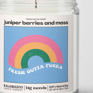 Fresh Outta F*cks Soy Candle – Juniper Berries & Moss 5oz Handcrafted
