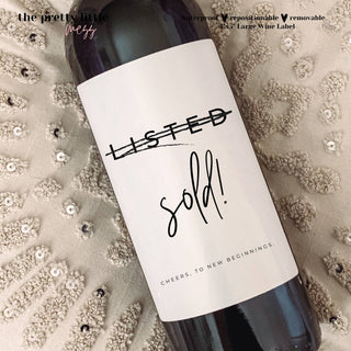 Real Estate Wine Label – “Listed Sold!” Housewarming Gift