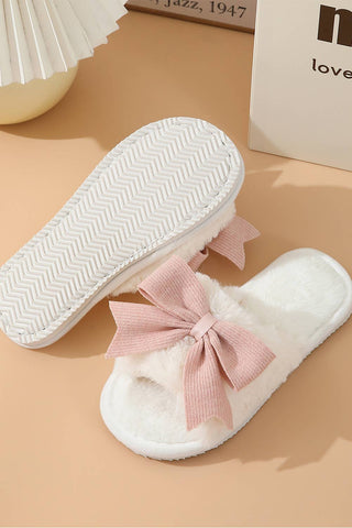 Women’s Plush Bow Slippers | Cozy Bow Knot Decor House Shoes