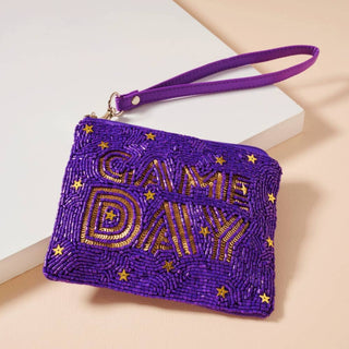 Game Day Stars Beaded Coin Pouch with Star Sequins
