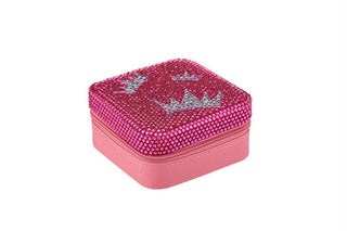 Ladies Rhinestone Crown Jewelry Box – Travel Jewelry Case