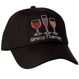 Wine Lover Rhinestone Cap - Group Therapy Baseball Hat