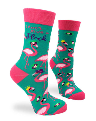 Funny Flamingo Socks for Women – Don’t Give a Flock Cotton Crew Socks 5-10