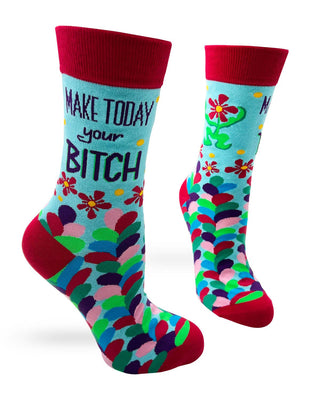 Funny Motivational Socks for Women – Make Today Your Day Crew Socks