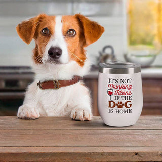 Funny Insulated Tumbler – It’s Not Drinking Alone If the Dog Is Home