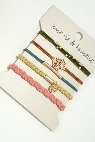 Women’s Boho Hair Tie Bracelets | Dual-Purpose Jewelry Bands