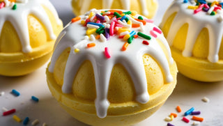 Cake Pop Inspired Bath Bomb – Lemon Pound Cake Scented Fizzy Treat