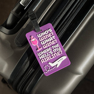 Funny Wine Luggage Tag | Travel Bag Tag with ID Card