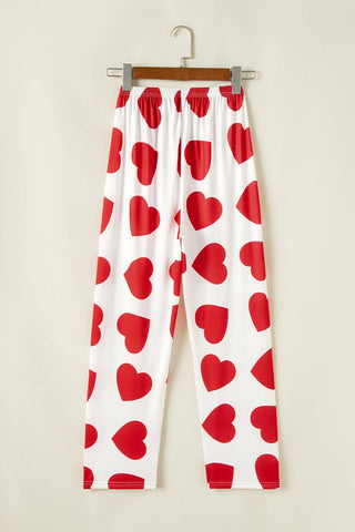 Heart Print Pajama Set for Women – Sleeveless Top & Pants