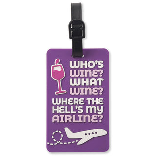 Funny Wine Luggage Tag | Travel Bag Tag with ID Card