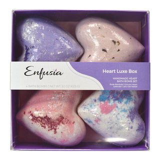 Heart-Shaped Bath Bomb Gift Set (4) | Enfusia