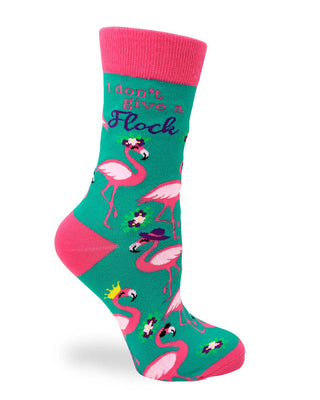 Funny Flamingo Socks for Women – Don’t Give a Flock Cotton Crew Socks 5-10