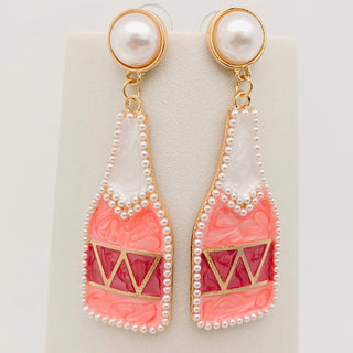 Enamel Wine Bottle Earrings | Fun Statement Jewelry for Wine Lovers