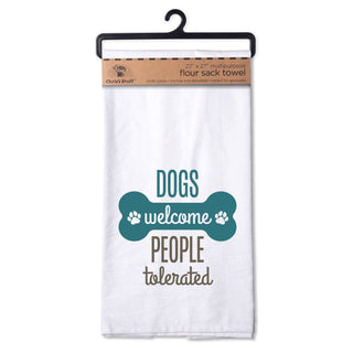 NEW Dogs Welcome People Flour Sack Towel
