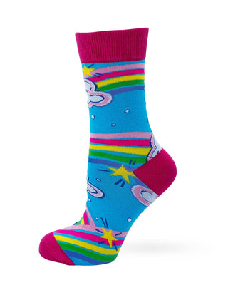 Funny Rainbow Socks for Women – Please Go Away Cotton Crew Socks Size 5-10