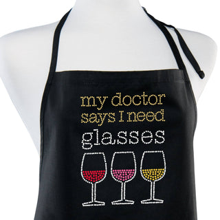 My Doctor Says Rhinestone Apron