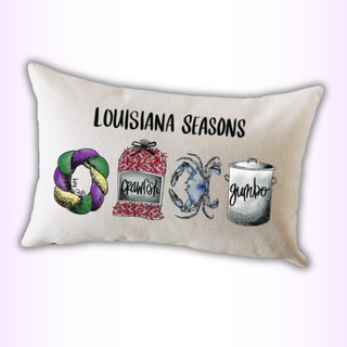 Louisiana Seasons Throw Pillow – 18" x 12" Lumbar Accent Cushion