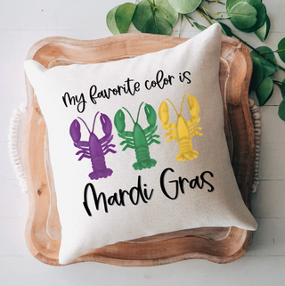 My Favorite Color is Mardi Gras Pillow