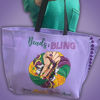 Mardi Gras essential—our Hyacinth Tote! 💜💛💚