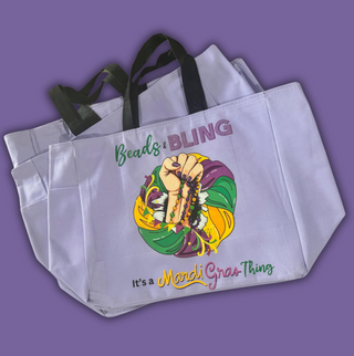 Mardi Gras essential—our Hyacinth Tote! 💜💛💚