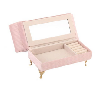Ladies Antique Sofa Shaped Pink Jewelry Box