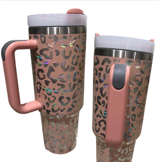 40 oz Stainless Steel Animal Print Tumbler | Insulated with Handle