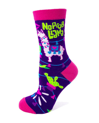 Funny Llama Socks for Women – Colorful Crew Socks Size 5-10