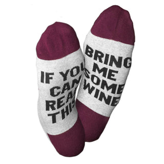 Bring Me Wine Socks - Funny Wine Lover Gift Socks for Women