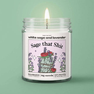 Sage That Sh*t Soy Candle – White Sage & Lavender 5oz Handcrafted