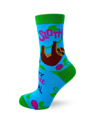 Funny Sloth Socks for Women – Colorful Crew Socks Size 5-10