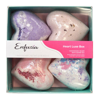 Heart-Shaped Bath Bomb Gift Set (4) | Enfusia