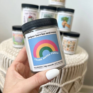 Fresh Outta F*cks Soy Candle – Juniper Berries & Moss 5oz Handcrafted