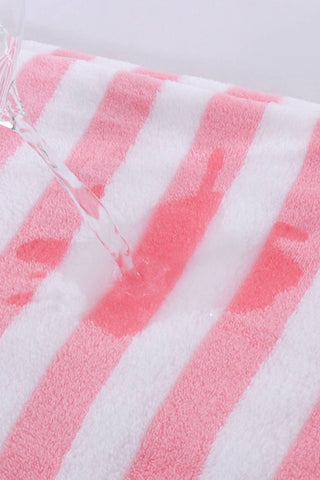 Pink and White Striped Bath Towel Set – Plush & Absorbent